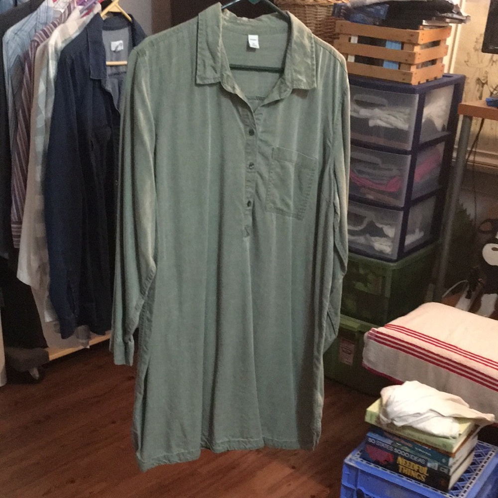 Old navy green shirt dress xxl
